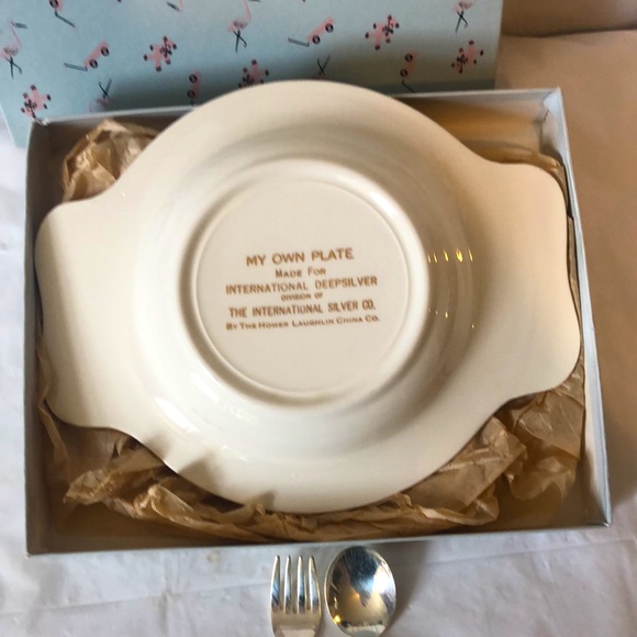Child’s plate & flatware circa 1950; My own plate by international silver MIB - Picture 3 of 9